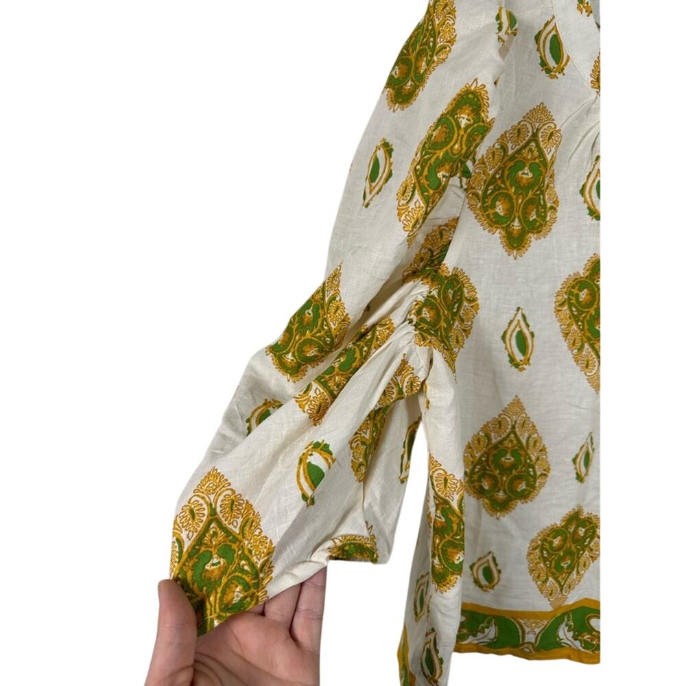 NWT Haute Hippie Linen Blend 2 Piece Set Short Sleeve Top Wide Leg Pants Size‎ L - Picture 9 of 13